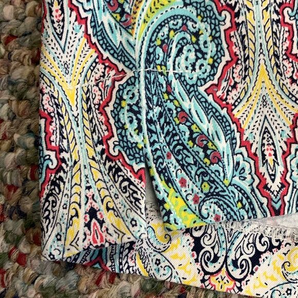 Coconut Row Palm Beach Multicolor Paisley Tummy Slimming Bermuda Shorts Size 12 - Picture 11 of 15